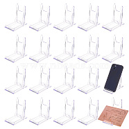 Adjustable Plastic Mobile Phone Holders, Rectangle, Clear, 6x11.2x10.5cm(DJEW-WH0039-90)