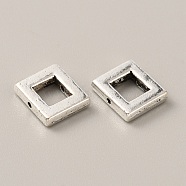 Tibetan Style Alloy Bead Frame, Antique Silver, Rectangle, 10x11.5x2.5mm, Hole: 1mm, 95~100pcs/bag.(FIND-WH0034-45AS-04)