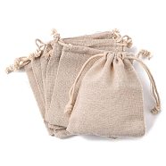 Drawstring мешки хлопка упаковка мешочки, цвет пшеницы, 11x9.5 см(X-ABAG-R011-10x12)