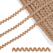 Braided Jute Ribbon, for Jewelry Making, Peru, 8x1mm, about 16.40 Yards(15m)/Card(OCOR-WH0079-21B)