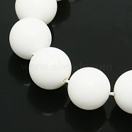 Round Shell Pearl Frosted Beads Strands, White, 8mm, Hole: 1mm, about 52pcs/strands, 15.7 inch(BSHE-I002-8mm-08)