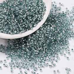 Cylinder Seed Beads, Silver Lined, Round Hole, Uniform Size, Light Blue, 2x1.5mm, Hole: 0.8mm, about 888pcs/10g(X-SEED-H001-G08)