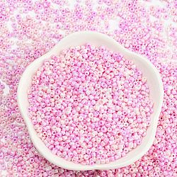 Baking Paint Glass Seed Beads, Round Hole, Round, Pearl Pink, 2~3x1.5~2mm, Hole: 0.8mm, about 450g/Pound(SEED-XCP0001-15)