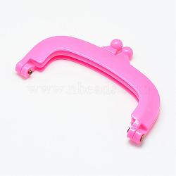 Plastic Purse Frame Handle for Bag Sewing Craft Tailor Sewer, Deep Pink, 60x100x12mm(FIND-T007D-09)