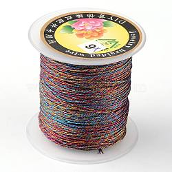 Round Metallic Thread, 12-Ply, Colorful, 1mm, about 54.68 yards(50m)/roll(MCOR-L001-1mm-18)