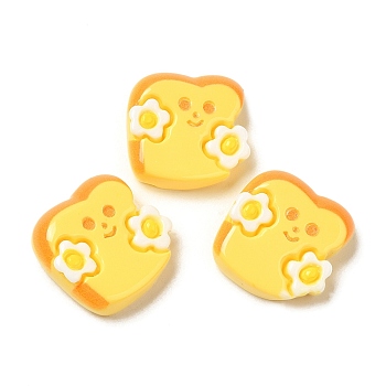 Opaque Resin Imitation Food Decoden Cabochons, Bread, Yellow, 19x18x7mm