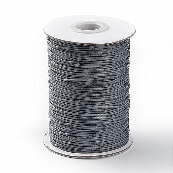 Korean Waxed Polyester Cord, Dark Gray, 1mm, about 85yards/roll