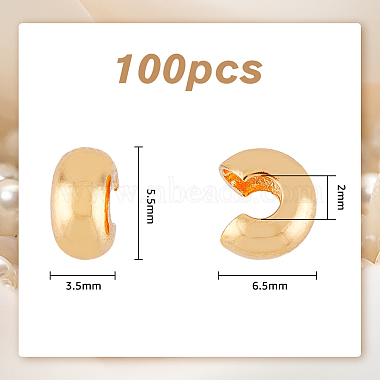 100Pcs Brass Crimp Beads Covers(KK-HY0002-71)-2