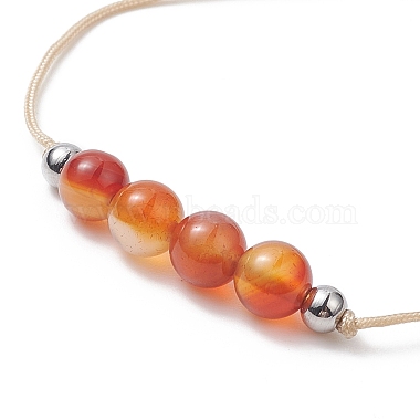 Ensemble de bracelets de perles tressées en agate rouge naturelle de style 3 pièces 3(BJEW-JB09334-08)-4