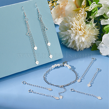 4Pcs 2 Styles 925 Sterling Silver Plated Sterling Silver Curb Chain Extender(FIND-BC0005-13A)-5