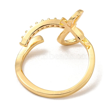 Brass with Cubic Zirconia Open Cuff Rings(RJEW-B052-02G)-3