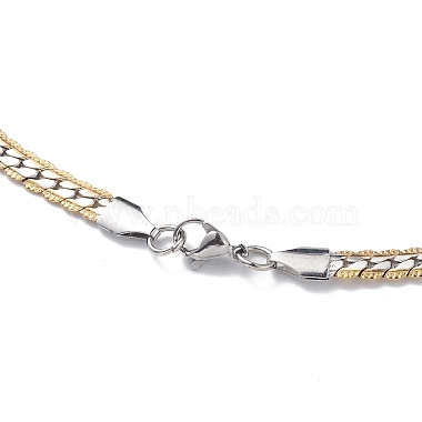 304 collar de cadena de eslabones cubanos de acero inoxidable para hombres y mujeres(NJEW-E093-03GP-02)-3