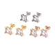 6 Pairs Tiny Cubic Zirconia Square Stud Earrings(EJEW-G291-01D-M)-2