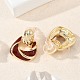 Brass Enamel Stud Earrings(EJEW-P301-08G)-2