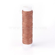 Round Waxed Polyester Twisted Cord, Micro Macrame Cord, for Leather Projects, Bookbinding, Sienna, 0.65mm, about 21.87 yards(20m)/roll(YC-L003-D-21)