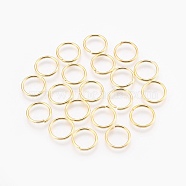 Jewelry Findings, Brass Jump Rings, Cadmium Free & Lead Free, Open Jump Rings, Golden, 6x1.2mm, Inner Diameter: 3.6mm, about 8350pcs/kg(J0CPE016)
