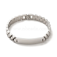 304 Stainless Steel Bracelets, Watch Band Men's Bracelets, Mixed Style, Stainless Steel Color, 200x10mm(BJEW-I129-I-P)