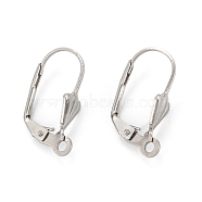 304 Stainless Steel Leverback Earring Findings, with Loop, Stainless Steel Color, 19x12x6mm, Hole: 1.5mm, Pin: 0.8mm(STAS-K218-08P)