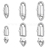 3Pcs 3 Styles 304 Stainless Steel Snap Lock Clasps, Oval, Stainless Steel Color, 23~36x11~17x4.5~7mm, Hole: 3~5x4~5mm, 1pc/style(STAS-UN0053-39)