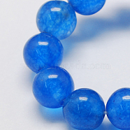 Natural Jade Bead Strands, Dyed, Round, Royal Blue, 8mm, Hole: 1mm, about 48pcs/strand, 14.9 inch(G-R165-8mm-13)