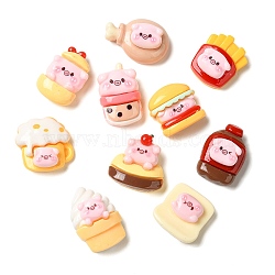 Opaque Resin Imitation Food Decoden Cabochons, Pig Food Mixed Shapes, Mixed Color, 18.5~26.5x16.5~26.5x9~11.5mm(RESI-H164-01)