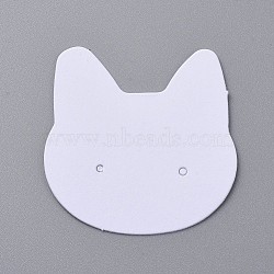 Cardboard Earring Display Cards, Rabbit Head, White, 35x35x0.4mm, Hole: 1.2mm(CDIS-L003-C01-A)