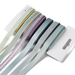 18 Yards 6 Styles Polyester Ribbon, for DIY Handmade Craft, Hair Bowknots and Gift Decoration, Green Color Palette, Light Sea Green, 3/8~1/2 inch(9~12mm), about 3 yards/style(SRIB-Q022-F12)