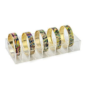 Organic Glass Bracelet Displays, Rectangle, Clear, 215x35x85mm