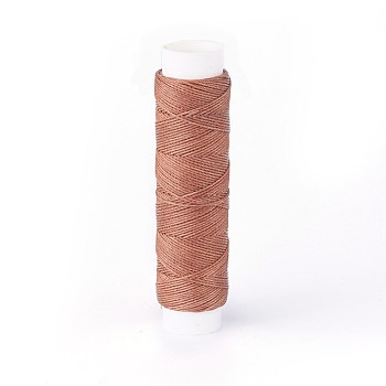 Round Waxed Polyester Twisted Cord, Micro Macrame Cord, for Leather Projects, Bookbinding, Sienna, 0.65mm, about 21.87 yards(20m)/roll