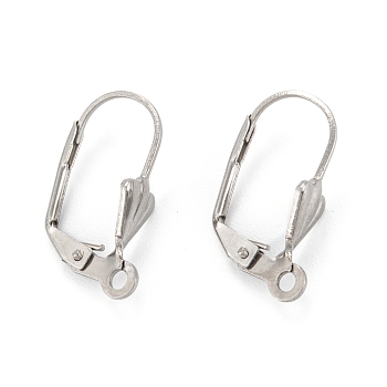 304 Stainless Steel Leverback Earring Findings, with Loop, Stainless Steel Color, 19x12x6mm, Hole: 1.5mm, Pin: 0.8mm