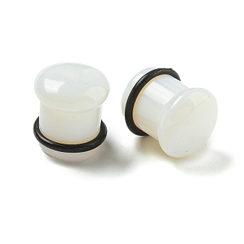 Synthetic Opalite Ear Gauges Flesh Tunnels Plugs, 13.5x12mm