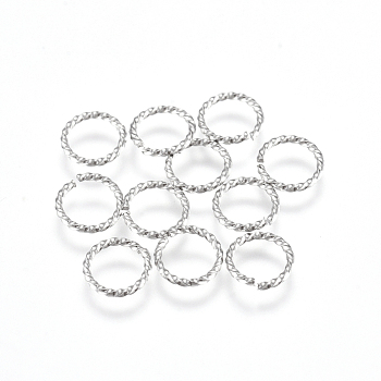 304 Stainless Steel Twisted Jump Rings, Open Jump Rings, Round Ring, Stainless Steel Color, 21 Gauge, 6x0.7mm, Inner Diameter: 4.6mm