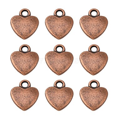 Red Copper Heart Alloy Charms