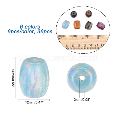36Pcs 6 Colors Resin Beads(RESI-CA0001-37)-2