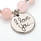 Flat Round with I Love You Natural Gemstone Beaded Charm Bracelets(BJEW-JB01846-03)-2