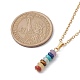 Ожерелья-подвески в форме диска из натуральных и синтетических драгоценных камней(NJEW-JN04623-02)-3