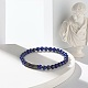 Natural Lapis Lazuli(Dyed) Round Beads Stretch Bracelets Set(BJEW-JB06980-03)-6