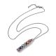 Natural Mixed Gemstone Chakra Theme Necklace(NJEW-JN04576-01)-4