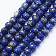 Natural Lapis Lazuli Beads Strands, Round, 6mm, Hole: 0.5mm, about 58~60pcs/strand, 15 inch(38cm)(X-G-F561-6mm-G)