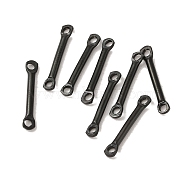 304 Stainless Steel Links, Bar Connector Charms, Black, 15x2.5x1.5mm, Hole: 1.4mm(STAS-Q323-05A-EB)