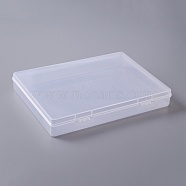Transparent Polypropylene(PP) Bead Containers, with Hinged Lids, Flip Cover, Rectangle, White, 16.5x22.5x3.2cm(CON-WH0087-33)