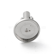 Flat Round 304 Stainless Steel Cuffinks, Stainless Steel Color, tray: 12mm, 17.5x17mm, Hole: 6.5mm(STAS-K278-01P)