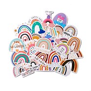 Cartoon Rainbow Paper Stickers Set, Waterproof Adhesive Label Stickers, for Water Bottles, Laptop, Luggage, Cup, Computer, Mobile Phone, Skateboard, Guitar Stickers Decor, Mixed Color, 3.2~5.4x4~6.7x0.02cm, 60pcs/bag(DIY-M031-45)
