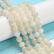 Natural White Moonstone Beads Strands, Grade AB, Round, White, 6mm, Hole: 0.8mm, about 61~63pcs/strand, 16 inch(G-F306-05AB-6mm-01)