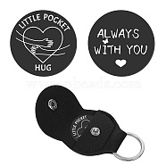 2Pcs 2 Style PU Leather Guitar Clip, with Stainless Steel Ring & Commemorative Coins, for DIY Musical Instrument Accessories, Heart Pattern, 1pc/sytle(AJEW-CN0001-21-009)