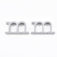 304 Stainless Steel Pendants, Stainless Steel Color, Letter, Letter.M, 12x22x3mm, Hole: 1.8mm(STAS-T041-10-M)