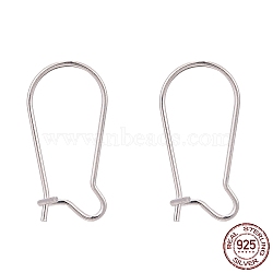 925 Sterling Silver Hoop Earrings, Silver, 20x9.5mm, Pin: 0.7mm(STER-S002-55)