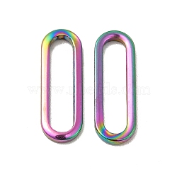 Ion Plating(IP) 304 Stainless Steel Link Rings, Oval, Rainbow Color, 17.5x6.5x1mm, Inner Diameter: 15.5x3mm(STAS-A070-MC)
