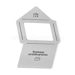 Grey DIY Envelope Template, Envelope Stencil with Clear Window Part, for Parallelogram Envelope Making, Gray, 28x20x0.3cm, Inner Diameter: 12.5x8cm(DIY-G039-02)