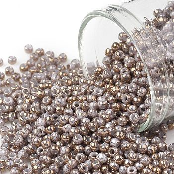 TOHO Round Seed Beads, Japanese Seed Beads, (1700) Gilded Marble White, 11/0, 2.2mm, Hole: 0.8mm, about 5555pcs/50g